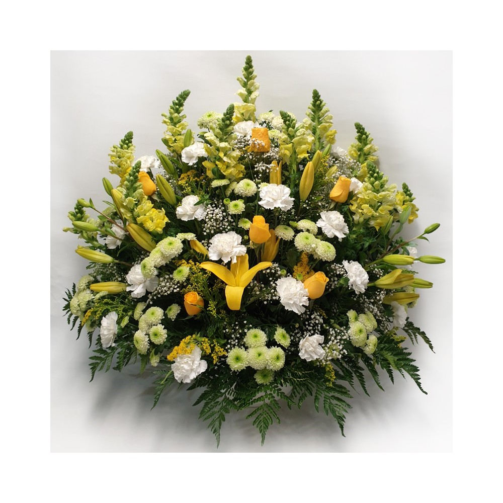 Centro de flores MA-32. Envío urgente de centros de flores a tanatorios.  Máxima seriedad, calidad y garantía.