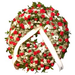 Corona de Flores MC-61. Envío urgente de coronas de flores a tanatorios en Madrid.
