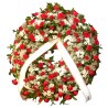 Corona de Flores MC-61. Envío urgente de coronas de flores a tanatorios en Madrid.