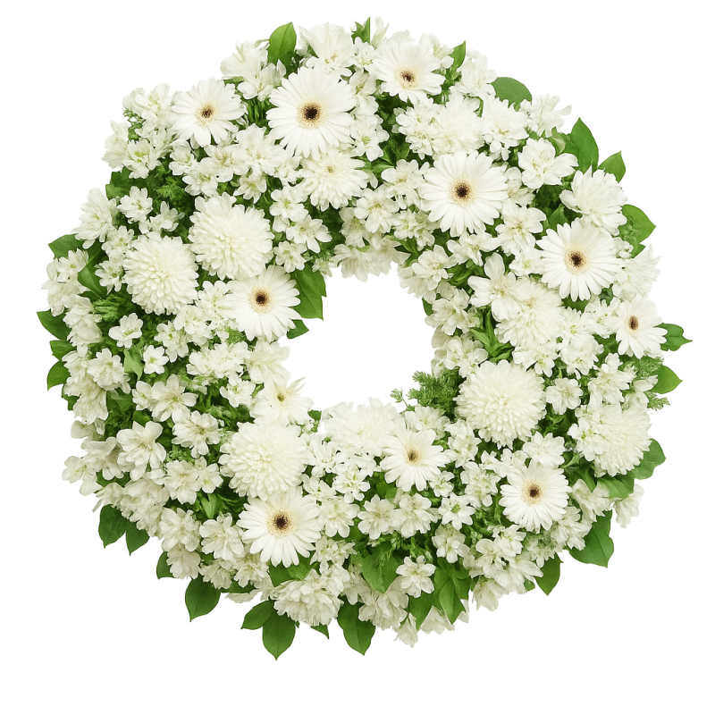 Corona de Flores MC-102. Envío urgente de coronas de flores a tanatorios en Madrid.