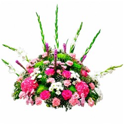 Centro de flores MA-18. Envío urgente de centros de flores a tanatorios. Máxima seriedad, calidad y garantía.