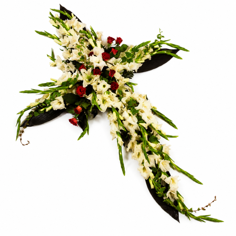 Formatos Especiales MF-2. Arreglos florales especiales fúnebres, corazones de flores, cruces con flores, escudos florales.