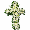 Cruz Floral Blanca de Rosas y Lilium “Paz Celestial” MF-3