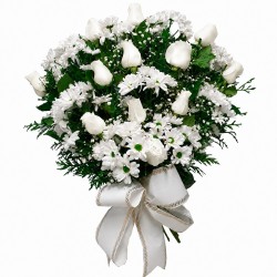 Ramo de Flores MR-11. Envío urgente de centros de flores a tanatorios. Máxima seriedad, calidad y garantía.