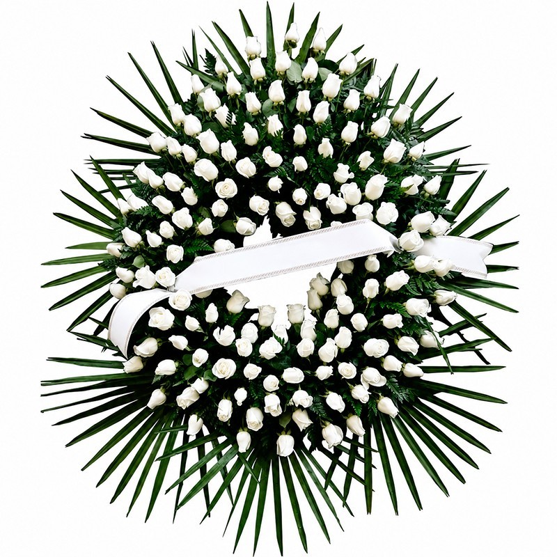 Corona de Flores MC-30. Envío urgente de coronas de flores a tanatorios en Madrid.