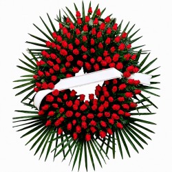 Corona de Flores MC-30. Envío urgente de coronas de flores a tanatorios en Madrid.