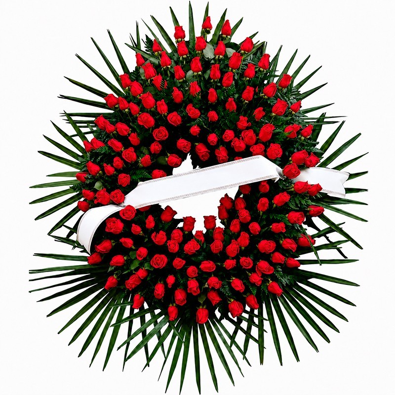 Corona de Flores MC-30. Envío urgente de coronas de flores a tanatorios en Madrid.
