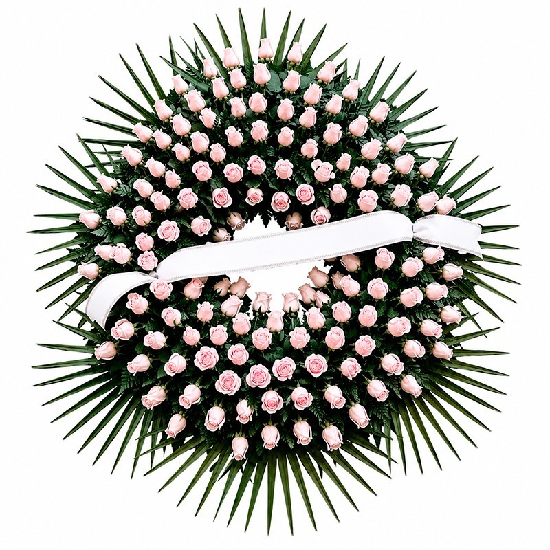 Corona de Flores MC-30. Envío urgente de coronas de flores a tanatorios en Madrid.