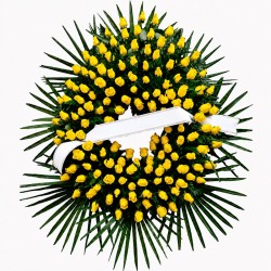 Corona de Flores MC-30. Envío urgente de coronas de flores a tanatorios en Madrid.
