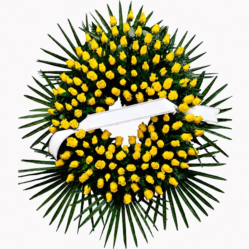 Corona de Flores MC-30. Envío urgente de coronas de flores a tanatorios en Madrid.