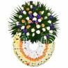 Corona de flores variadas con rosas e iris "Remembranza" MC11
