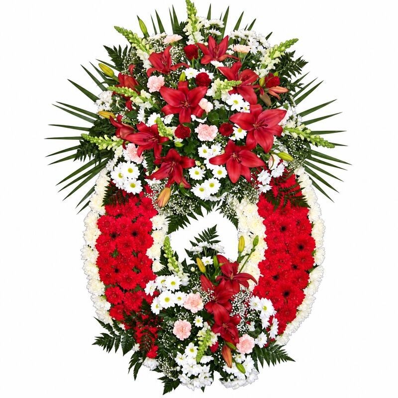 Corona de Flores MC-17. Envío urgente de coronas de flores a tanatorios en Madrid.